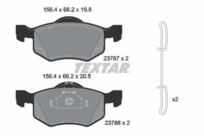 Brake Pad Set, disc brake TEXTAR 2378704