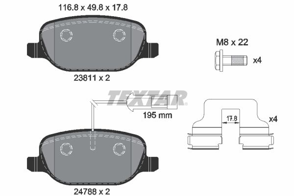TEXTAR 2381101 Brake Pad Set, disc brake