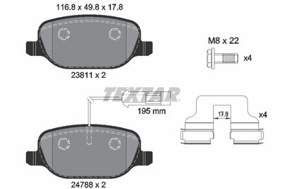 Brake Pad Set, disc brake TEXTAR 2381101