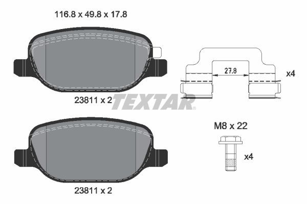 TEXTAR 2381103 Brake Pad Set, disc brake