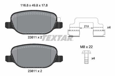Brake Pad Set, disc brake TEXTAR 2381103