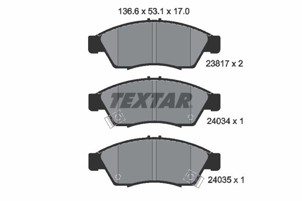TEXTAR 2381701 Brake Pad Set, disc brake