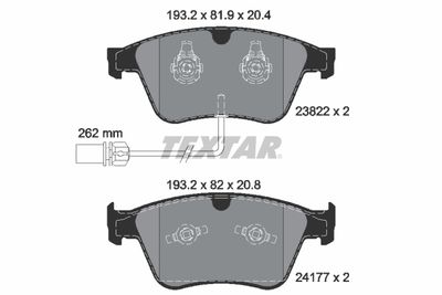 Brake Pad Set, disc brake TEXTAR 2382201