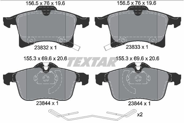 TEXTAR 2383204 Brake Pad Set, disc brake