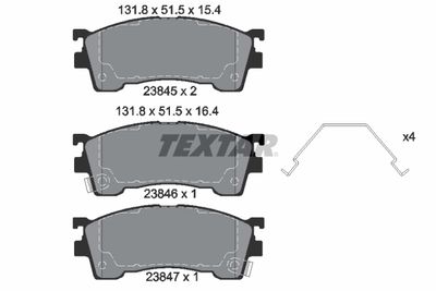Brake Pad Set, disc brake TEXTAR 2384504