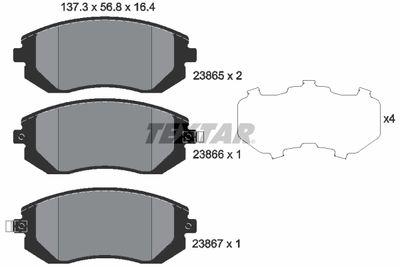 Brake Pad Set, disc brake TEXTAR 2386501