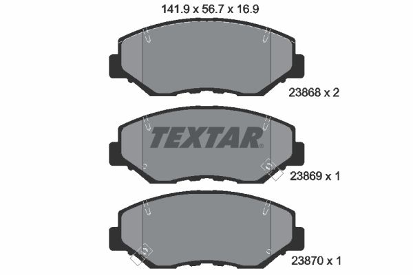 TEXTAR 2386801 Brake Pad Set, disc brake