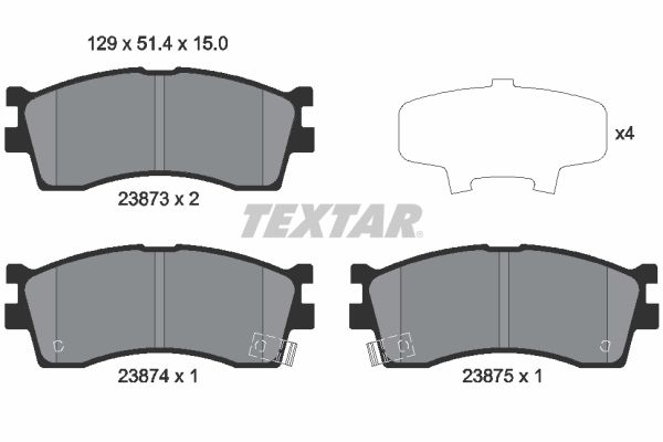 TEXTAR 2387301 Brake Pad Set, disc brake