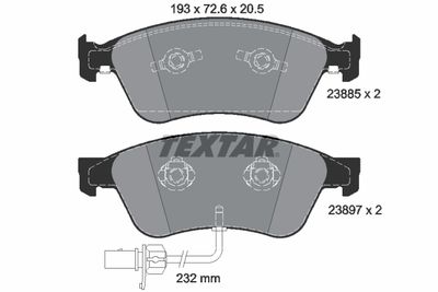 Brake Pad Set, disc brake TEXTAR 2388501
