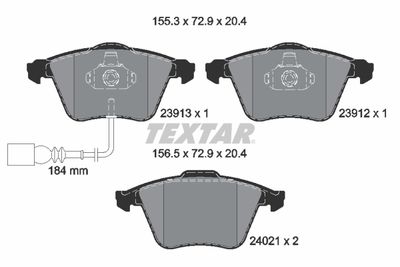 Brake Pad Set, disc brake TEXTAR 2391301