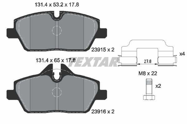 TEXTAR 2391503 Brake Pad Set, disc brake