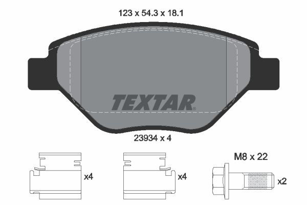 TEXTAR 2393401 Brake Pad Set, disc brake