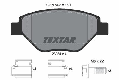 Brake Pad Set, disc brake TEXTAR 2393401