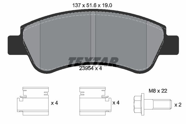 TEXTAR 2395401 Brake Pad Set, disc brake
