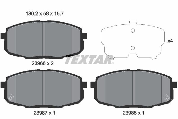TEXTAR 2396601 Brake Pad Set, disc brake