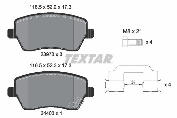 TEXTAR 2397302 Brake Pad Set, disc brake