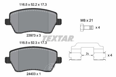 Brake Pad Set, disc brake TEXTAR 2397302