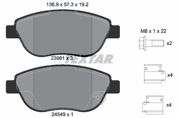 TEXTAR 2398101 Brake Pad Set, disc brake