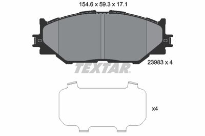 Brake Pad Set, disc brake TEXTAR 2398301