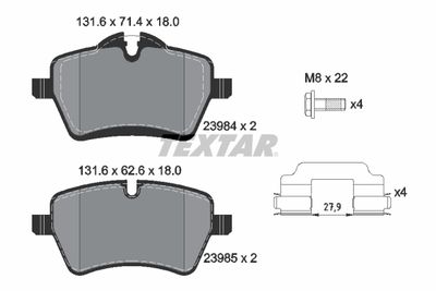 Brake Pad Set, disc brake TEXTAR 2398401
