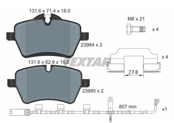 TEXTAR 2398407 Brake Pad Set, disc brake