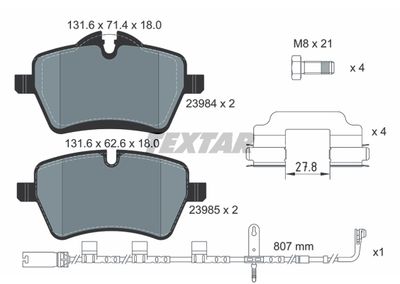 Brake Pad Set, disc brake TEXTAR 2398407