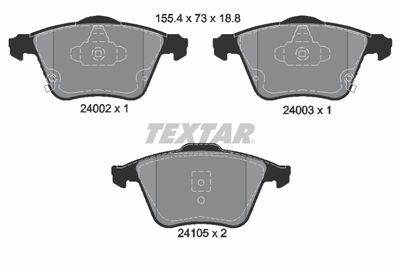 Brake Pad Set, disc brake TEXTAR 2400201