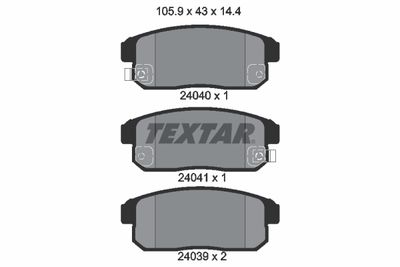 Brake Pad Set, disc brake TEXTAR 2404001