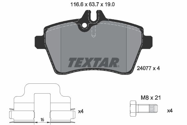 TEXTAR 2407701 Brake Pad Set, disc brake