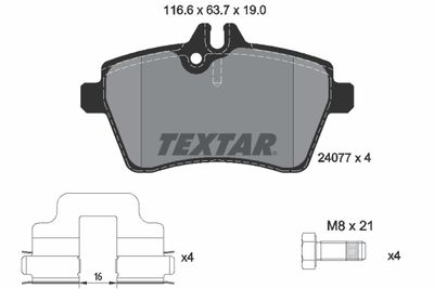Brake Pad Set, disc brake TEXTAR 2407701