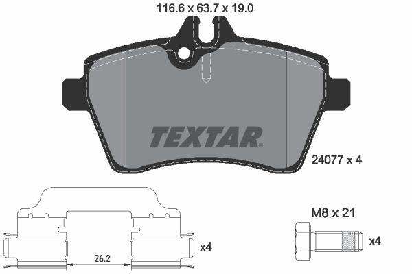 TEXTAR 2407702 Brake Pad Set, disc brake