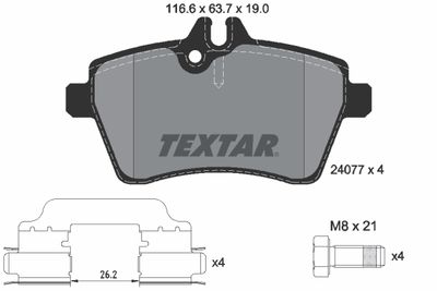 Brake Pad Set, disc brake TEXTAR 2407702