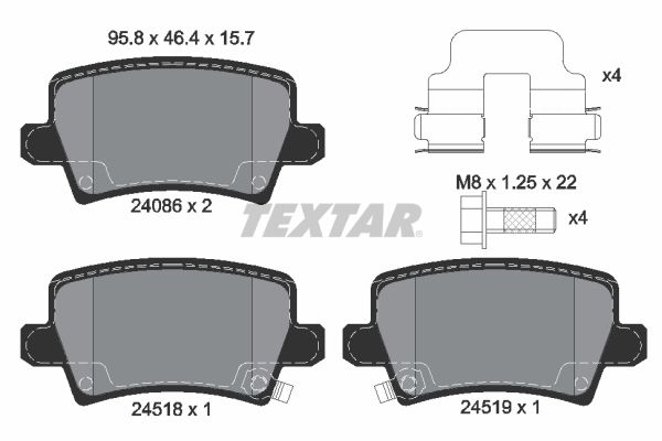 TEXTAR 2408601 Brake Pad Set, disc brake