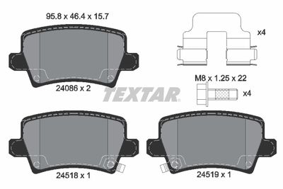 Brake Pad Set, disc brake TEXTAR 2408601