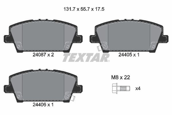 TEXTAR 2408701 Brake Pad Set, disc brake