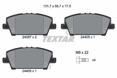 Brake Pad Set, disc brake TEXTAR 2408701