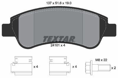 Brake Pad Set, disc brake TEXTAR 2410101