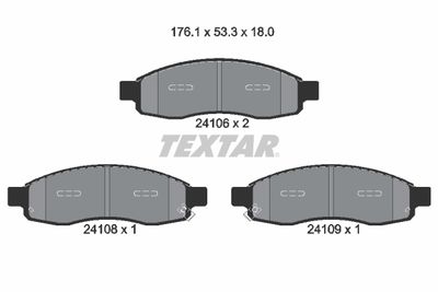 Brake Pad Set, disc brake TEXTAR 2410601