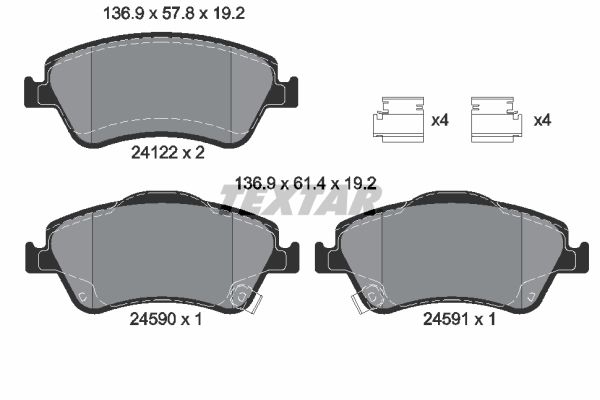 TEXTAR 2412201 Brake Pad Set, disc brake