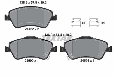 Brake Pad Set, disc brake TEXTAR 2412201