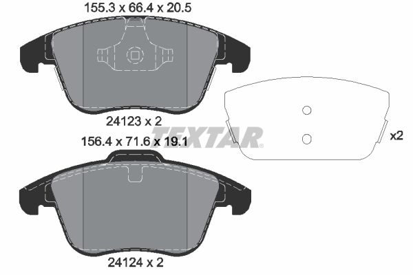 TEXTAR 2412305 Brake Pad Set, disc brake