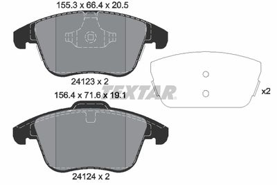 Brake Pad Set, disc brake TEXTAR 2412305