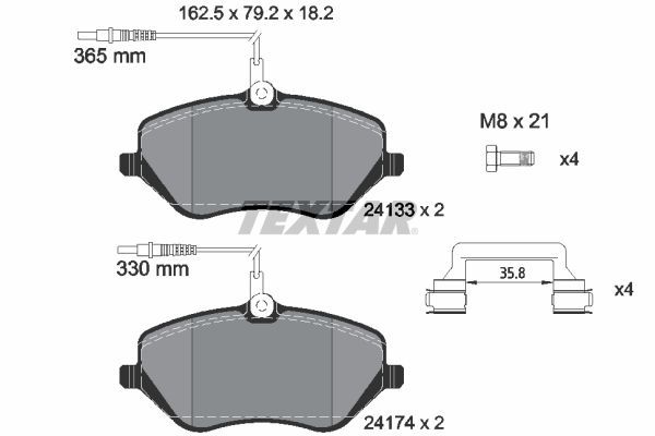 TEXTAR 2413301 Brake Pad Set, disc brake
