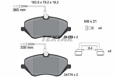 Brake Pad Set, disc brake TEXTAR 2413301