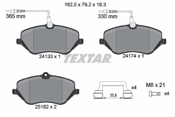 TEXTAR 2413303 Brake Pad Set, disc brake