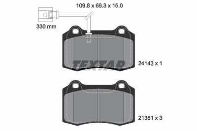 Brake Pad Set, disc brake TEXTAR 2414301