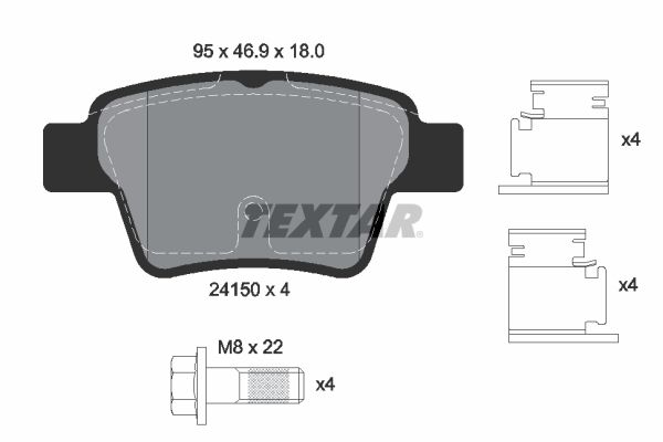 TEXTAR 2415001 Brake Pad Set, disc brake