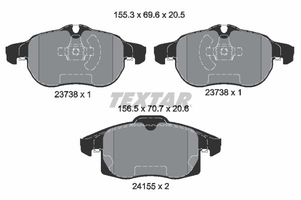 TEXTAR 2415501 Brake Pad Set, disc brake