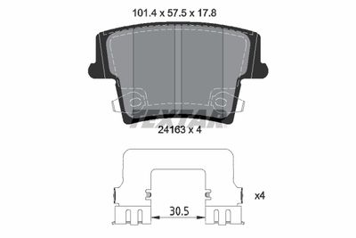 Brake Pad Set, disc brake TEXTAR 2416303
