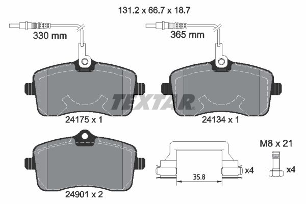 TEXTAR 2417501 Brake Pad Set, disc brake
